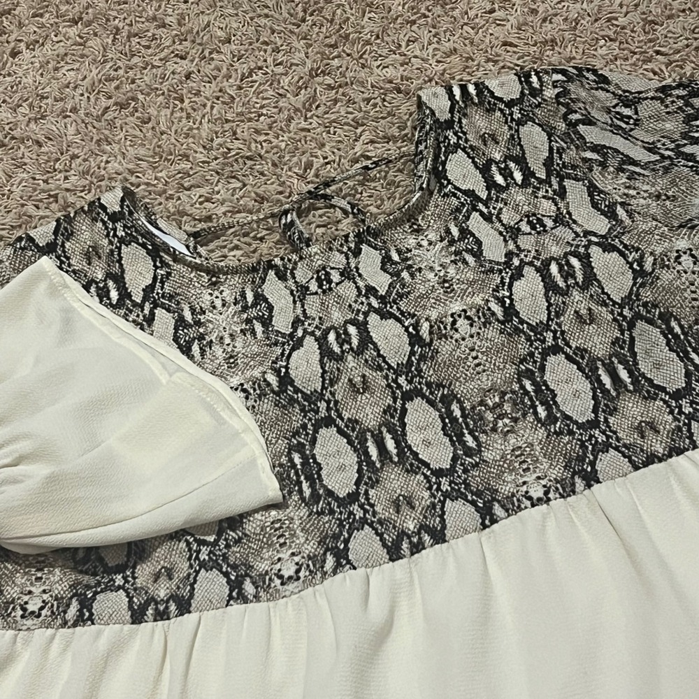 Spin USA Snake Print Tiered Ruffle Sleeve Tunic Dress Women's 3XL‎